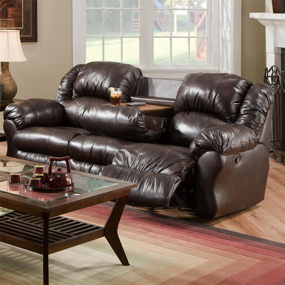 92.5 Inch Reclining Sofa with BuiltIn FoldDown Tray Table 691 by